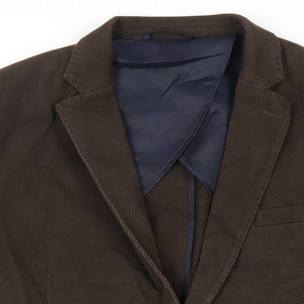J. Hart & Bros. Mens Brown Jacket Blazer Size 44 Button