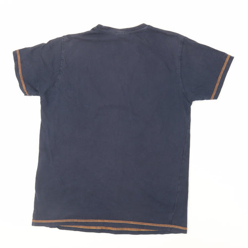 Soul Star Boys Blue Cotton Basic T-Shirt Size 13 Years Crew Neck Pullover