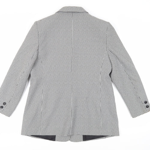 Canda Womens Black Check Jacket Blazer Size 16 Button - Vintage