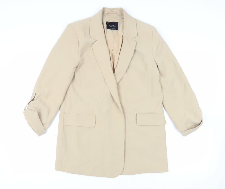 Pull&Bear Womens Beige Jacket Blazer Size M - Open