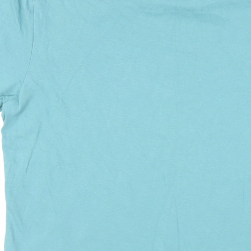 Marks and Spencer Mens Blue Cotton T-Shirt Size S Crew Neck - Bicycle Print
