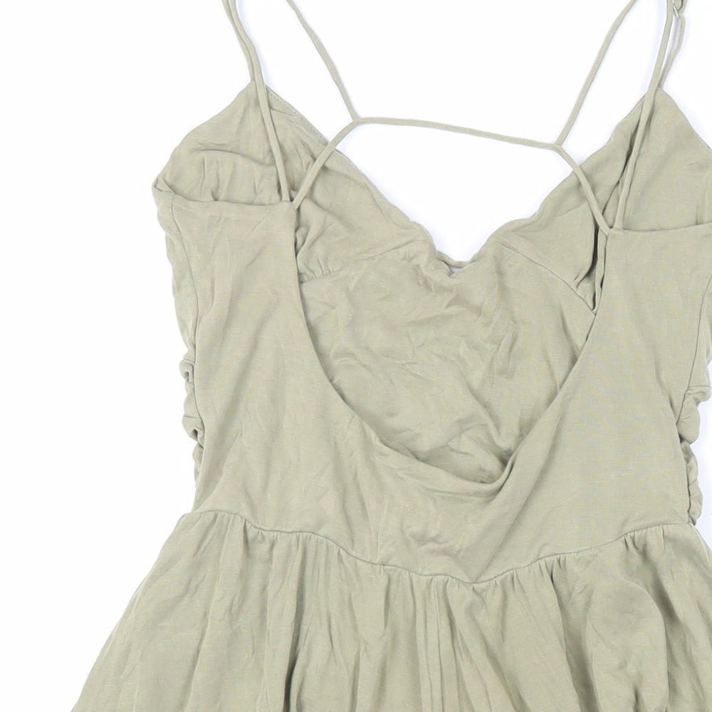 Urban Outfitters Womens Green Modal Playsuit One-Piece Size M Pullover - Cut Out Back Detail