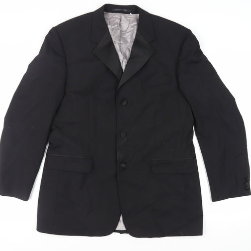 Karl Jackson Mens Black Polyester Tuxedo Suit Jacket Size 42 Regular