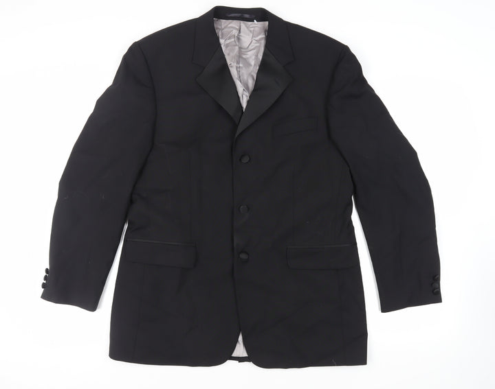 Karl Jackson Mens Black Polyester Tuxedo Suit Jacket Size 42 Regular