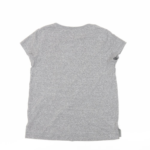 NEXT Girls Grey Polyester Pullover T-Shirt Size 14 Years Round Neck Pullover - Embroidered Detail