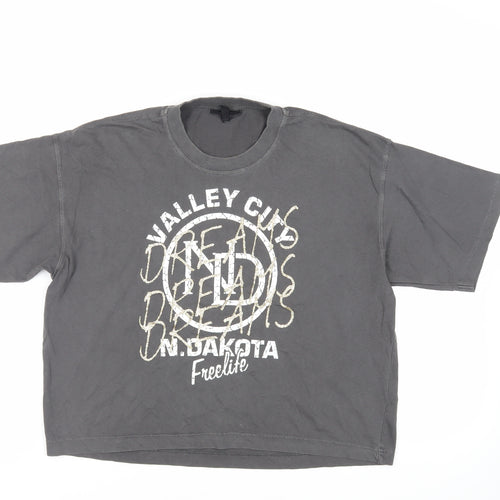 Topshop Womens Grey Cotton Basic T-Shirt Size XS Crew Neck