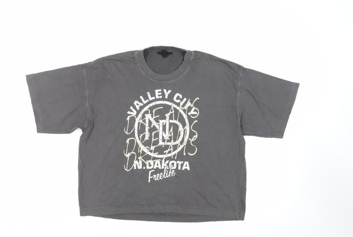 Topshop Womens Grey Cotton Basic T-Shirt Size XS Crew Neck