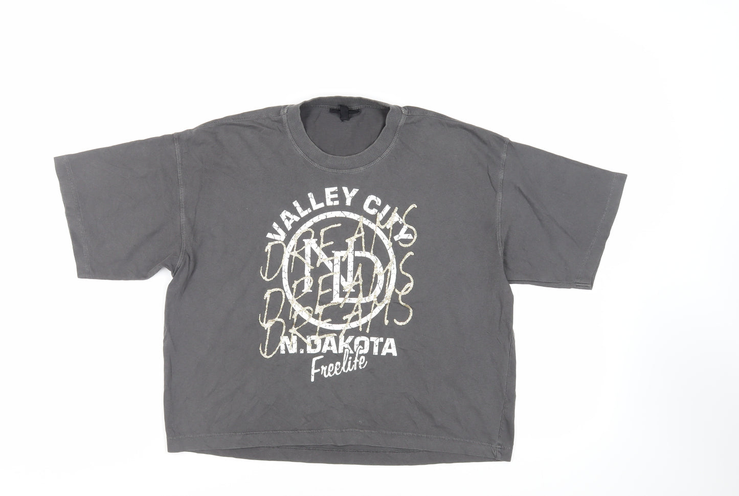 Topshop Womens Grey Cotton Basic T-Shirt Size XS Crew Neck