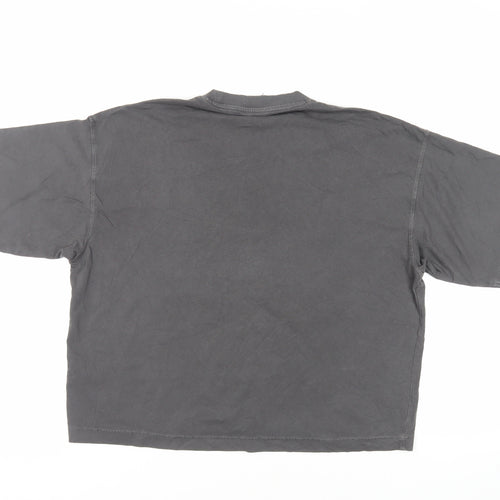 Topshop Womens Grey Cotton Basic T-Shirt Size XS Crew Neck