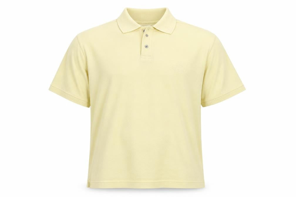 Lexy Mens Yellow Polyester Polo Size M Collared Button - Vintage