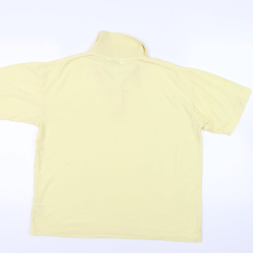 Lexy Mens Yellow Polyester Polo Size M Collared Button - Vintage