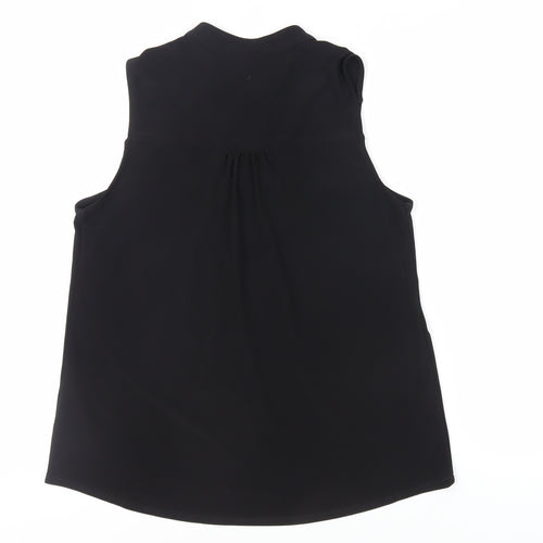 Wallis Womens Black Polyester Basic Blouse Size S V-Neck