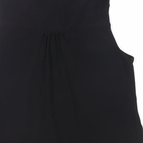 Wallis Womens Black Polyester Basic Blouse Size S V-Neck