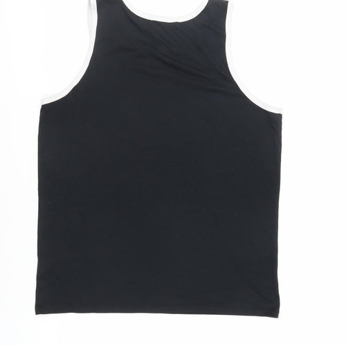 Nike Mens Black Polyester T-Shirt Size M Round Neck - Logo
