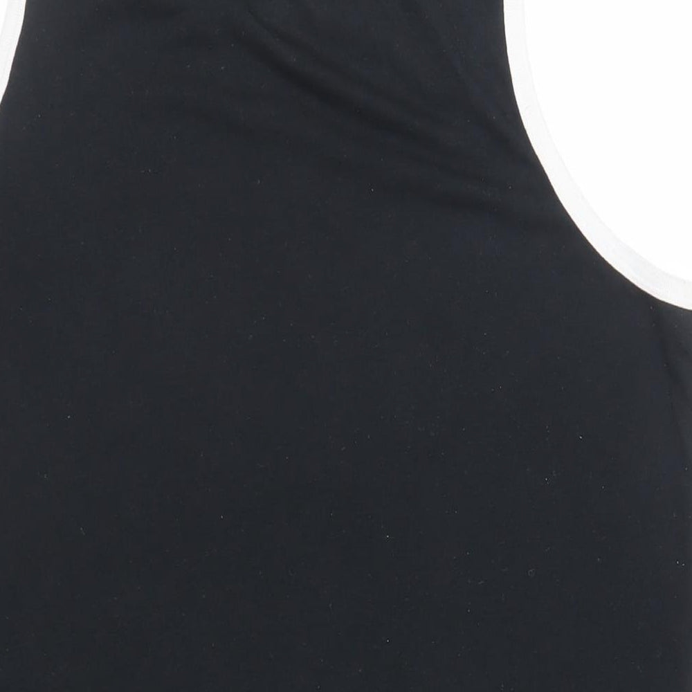 Nike Mens Black Polyester T-Shirt Size M Round Neck - Logo