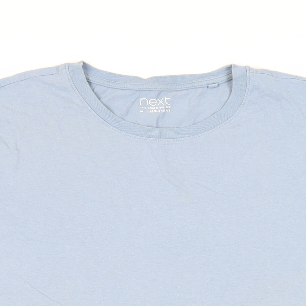 NEXT Mens Blue Cotton T-Shirt Size M Crew Neck