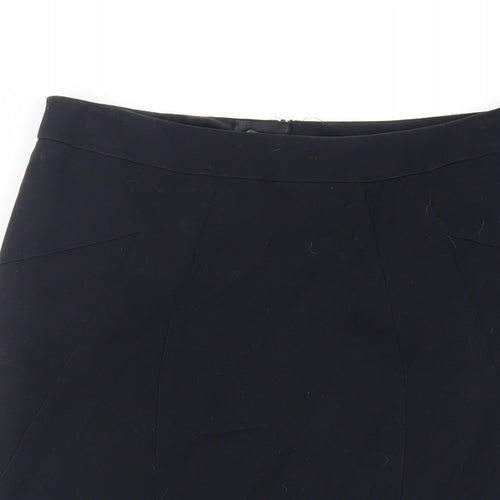 Marks and Spencer Womens Black Polyester Straight & Pencil Skirt Size 10 Zip