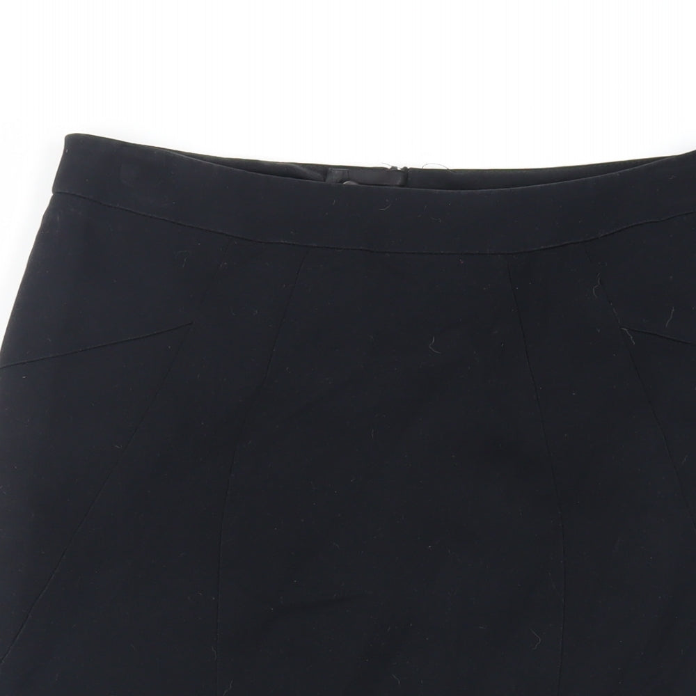 Marks and Spencer Womens Black Polyester Straight & Pencil Skirt Size 10 Zip