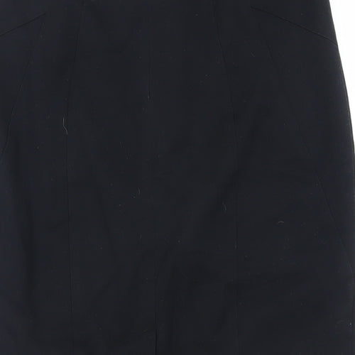 Marks and Spencer Womens Black Polyester Straight & Pencil Skirt Size 10 Zip