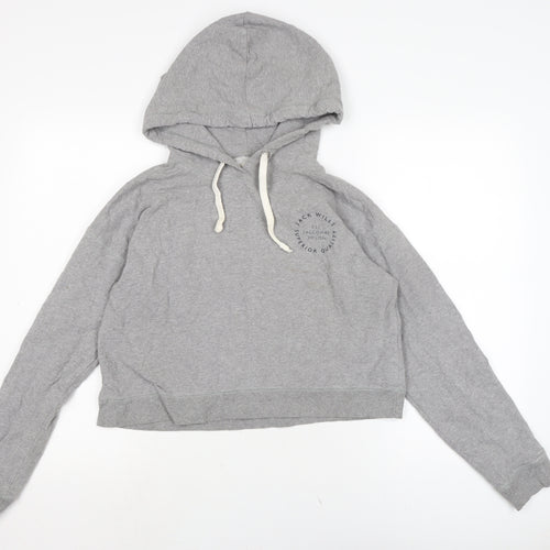 Jack Wills Womens Grey Cotton Pullover Hoodie Size 12