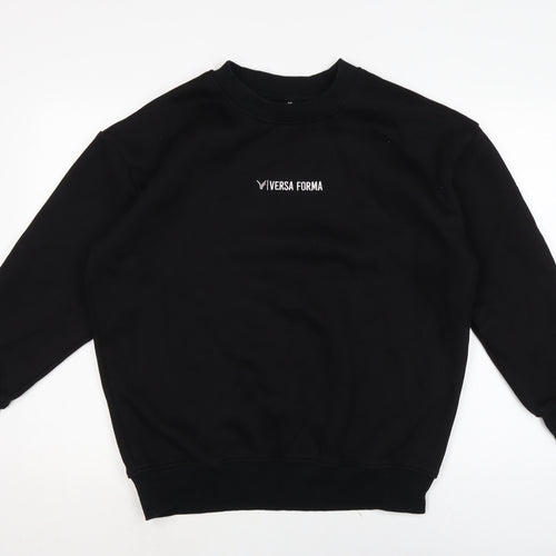 Versa Forma Womens Black Cotton Pullover Sweatshirt Size 8