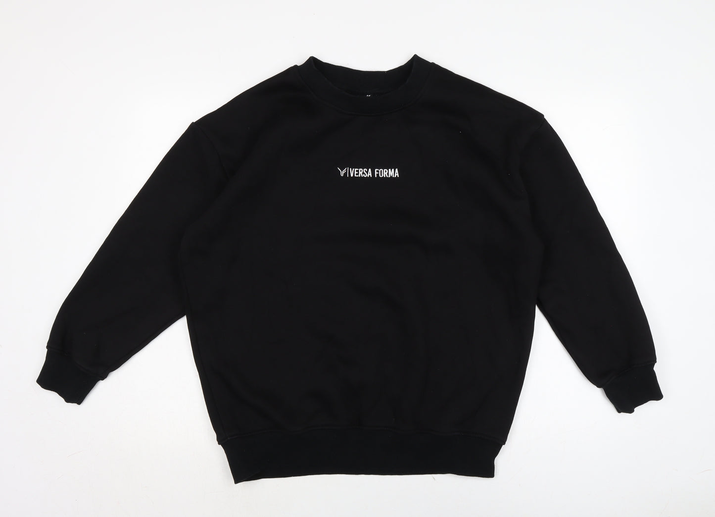 Versa Forma Womens Black Cotton Pullover Sweatshirt Size 8