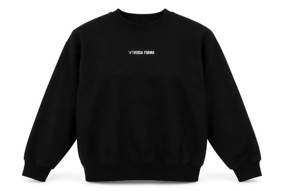 Versa Forma Womens Black Cotton Pullover Sweatshirt Size 8