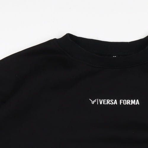 Versa Forma Womens Black Cotton Pullover Sweatshirt Size 8
