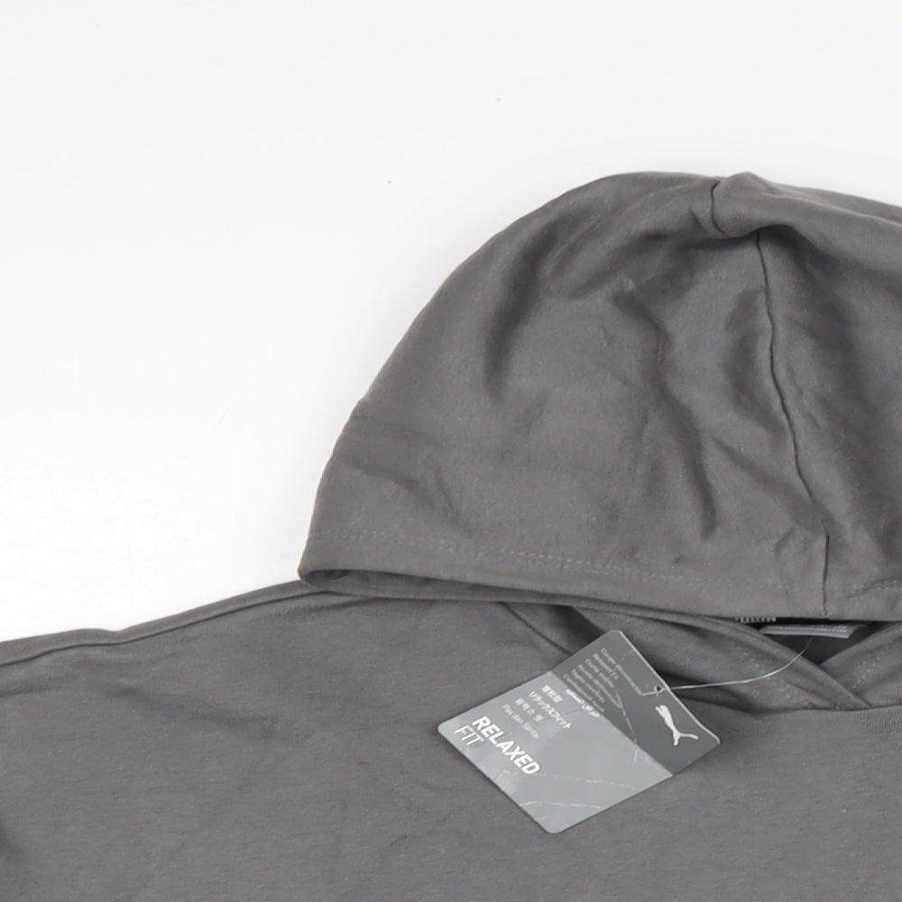 PUMA Womens Grey Cotton Pullover Hoodie Size 16