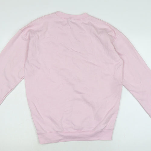 PRETTYLITTLETHING Womens Pink Cotton Pullover Sweatshirt Size S