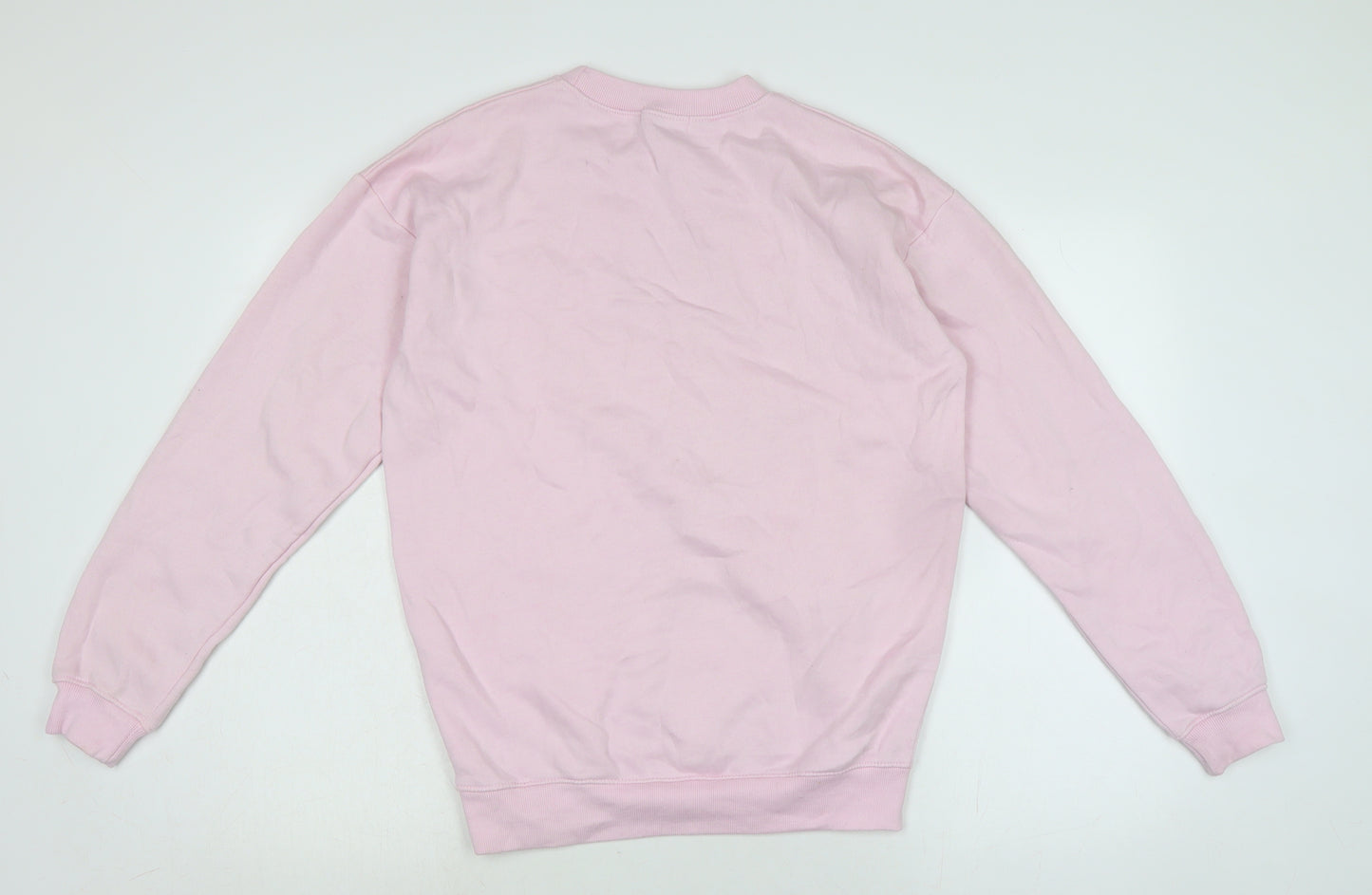 PRETTYLITTLETHING Womens Pink Cotton Pullover Sweatshirt Size S