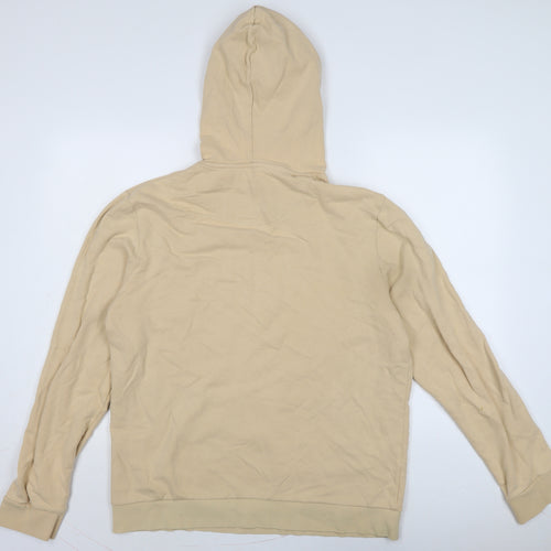 Topman Mens Beige Cotton Pullover Hoodie Size L