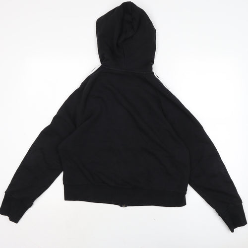 adidas Womens Black Cotton Full Zip Hoodie Size M