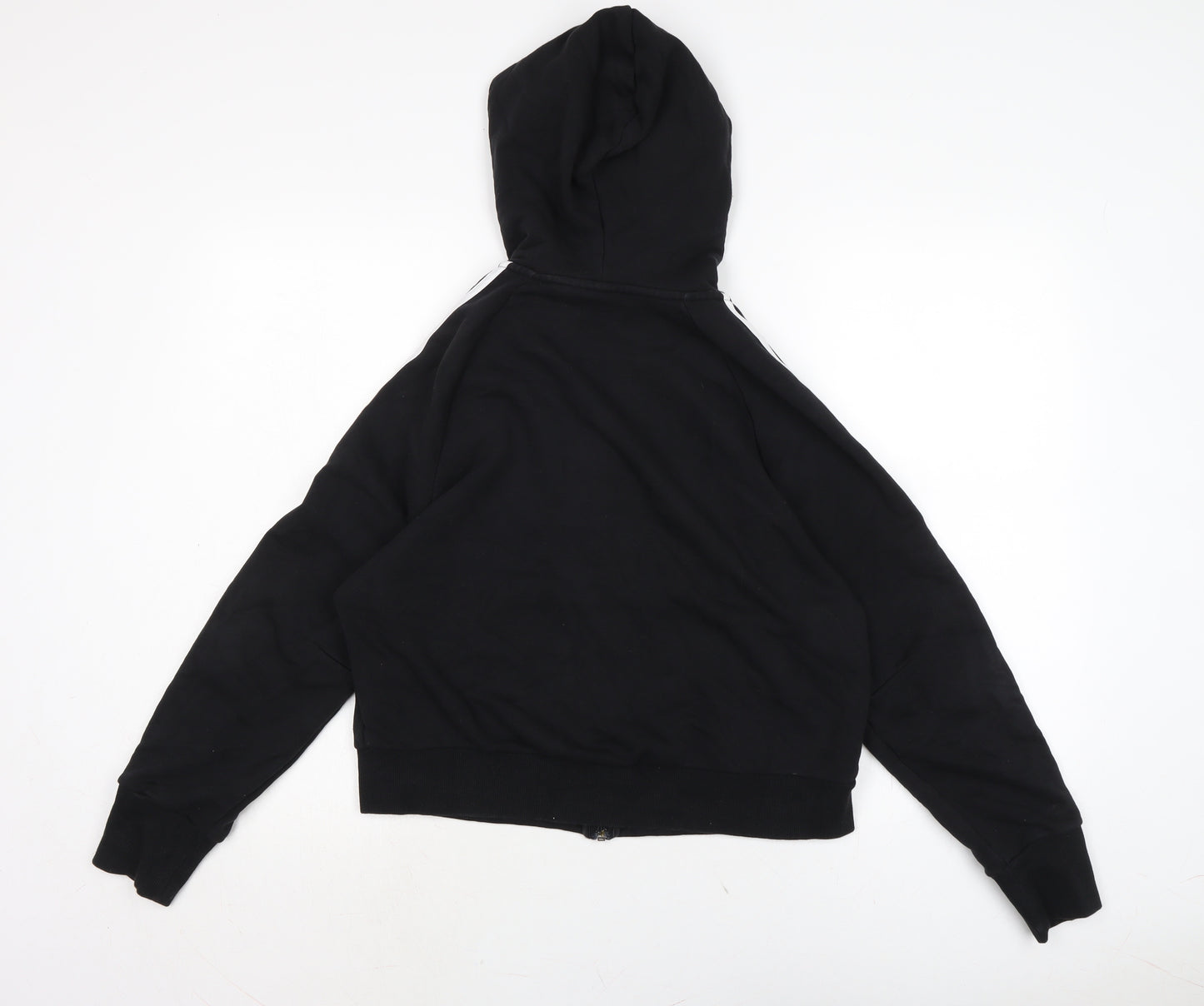 adidas Womens Black Cotton Full Zip Hoodie Size M
