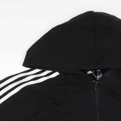 adidas Womens Black Cotton Full Zip Hoodie Size M