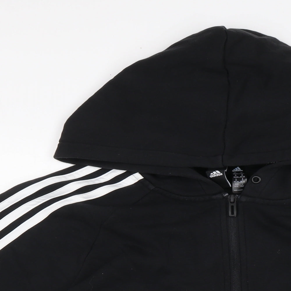 adidas Womens Black Cotton Full Zip Hoodie Size M