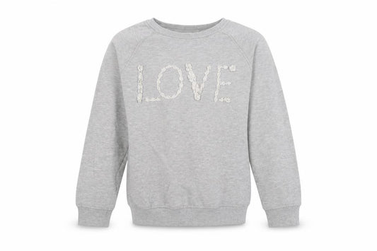 Front view of Next girls’ grey cotton pullover sweatshirt, size 11-12, years