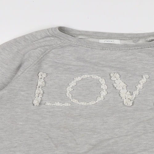NEXT Girls Grey Cotton Pullover Sweatshirt Size 11-12 Years