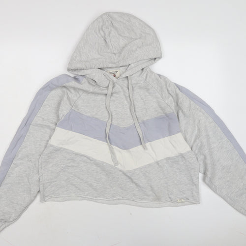 Pull&Bear Womens Grey Cotton Pullover Hoodie Size M