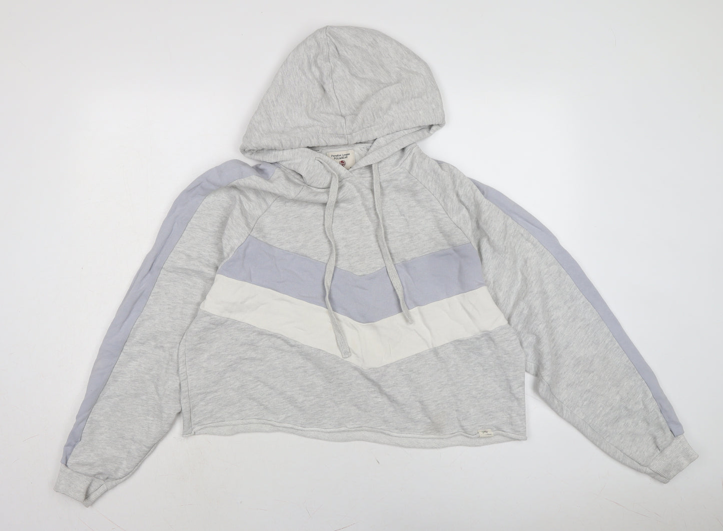 Pull&Bear Womens Grey Cotton Pullover Hoodie Size M