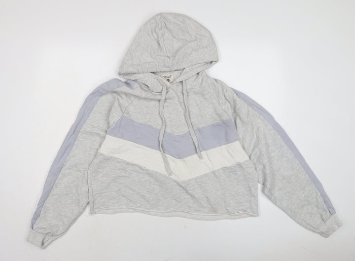 Pull&Bear Womens Grey Cotton Pullover Hoodie Size M