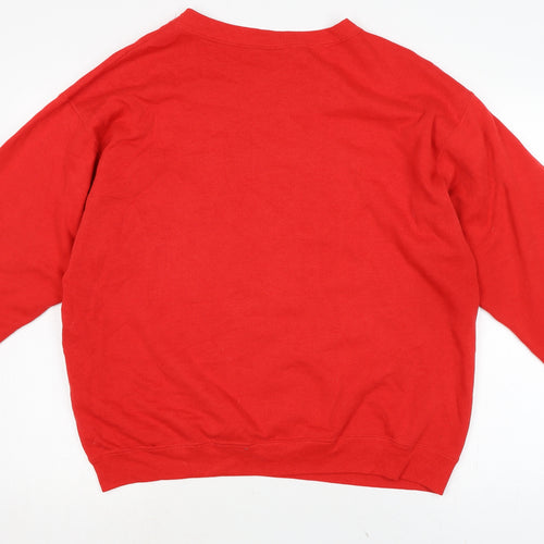 Haynes Mens Red Cotton Pullover Sweatshirt Size XL