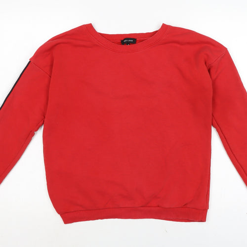 New Look Womens Red Cotton Pullover Sweatshirt Size 8