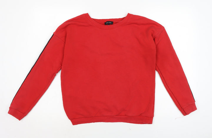 New Look Womens Red Cotton Pullover Sweatshirt Size 8