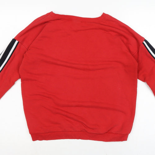 New Look Womens Red Cotton Pullover Sweatshirt Size 8