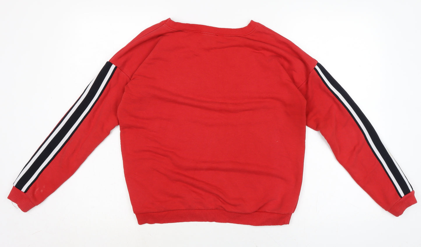 New Look Womens Red Cotton Pullover Sweatshirt Size 8