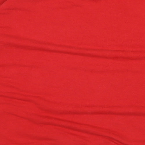 New Look Womens Red Cotton Pullover Sweatshirt Size 8