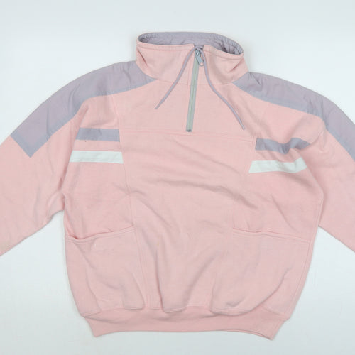 Picket and post Womens Pink Cotton Pullover Sweatshirt Size M