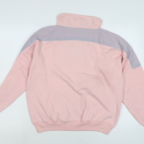 Picket and post Womens Pink Cotton Pullover Sweatshirt Size M