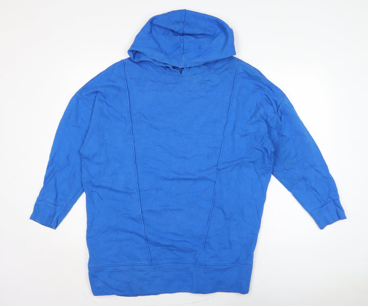 ASOS Womens Blue Cotton Pullover Hoodie Size 10